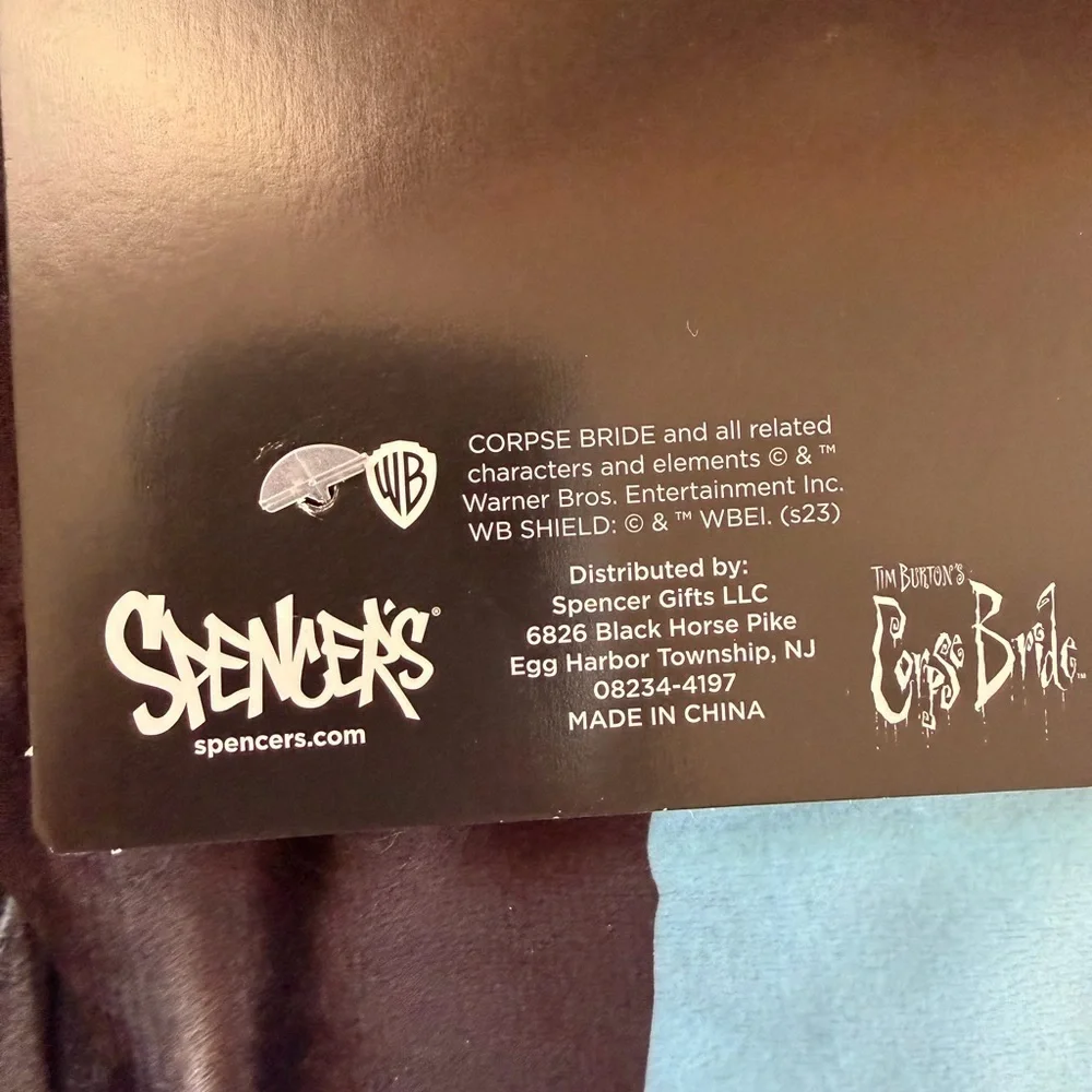 Spencer's Tim Burton's Corpse Bride Fleece Blanket Faux Fur Back 50 x 60 NEW